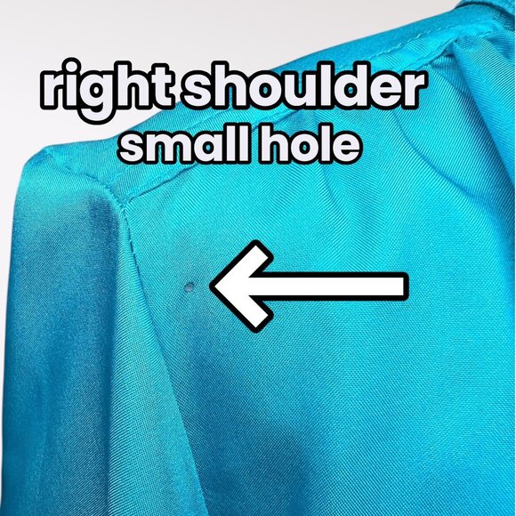 Vintage Gil & Co Blue Satin Button Up Blouse Long Sleeve Size Small - Picture 7 of 10